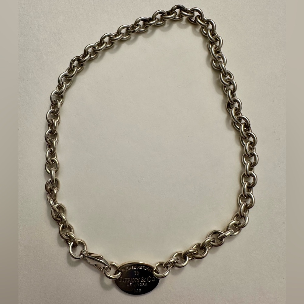 Please Return To Tiffany Oval Tag Necklace